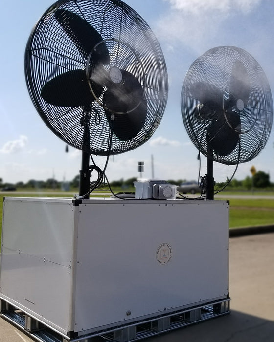 30" Dual Industrial Portable Misting Fan System with 100 Gallon Tank