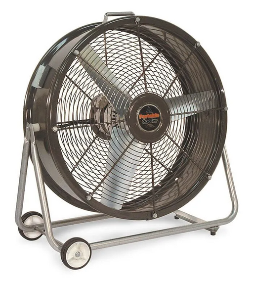 24" Contractor Direct Drive Drum Fan front side view