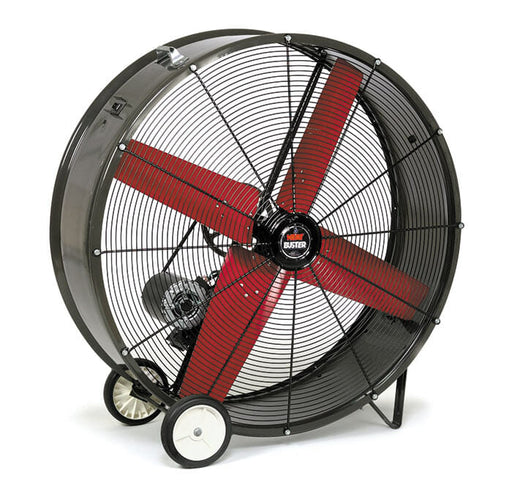 42" Heat Buster Slim 1 Speed Belt-Drive Drum Fan front view