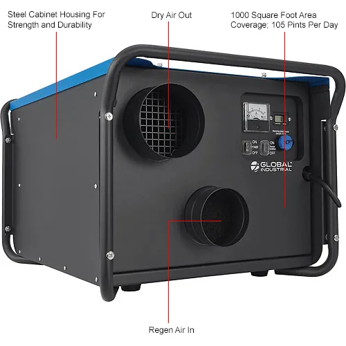 Global Industrial™ Desiccant Dehumidifier, 105 Pints, 115V