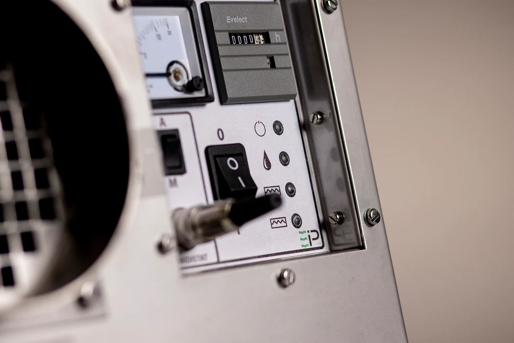 70 Pint Desiccant Dehumidifier by Ebac USA (DD300-S) controls close up