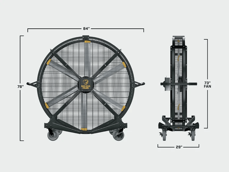 72" BLACK JACK® Direct-Drive Drum Fan size