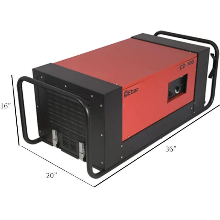 97 Pint Commercial Dehumidifiers with Drain Hose (CD100) size dimensions