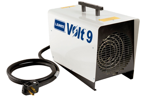 L.B. White Volt 9 Forced Air 30,700 BTU Electric Heater front right